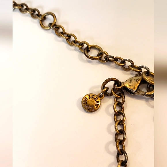 J. Crew Rhinestone Antique Tone Necklace Signed - Picture 8 of 8